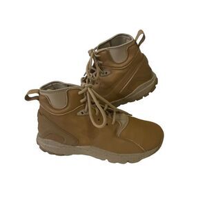 Nike Koth Ultra Mid Top GS Youth Tan Leather Lace Up Boots 859411-201 Size 5